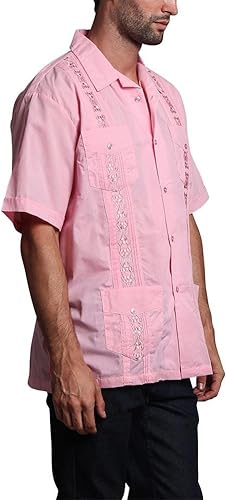 Miniatura 5 de G-style EE. UU. Remera playera mangas cortas de guayabera cubana para hombres