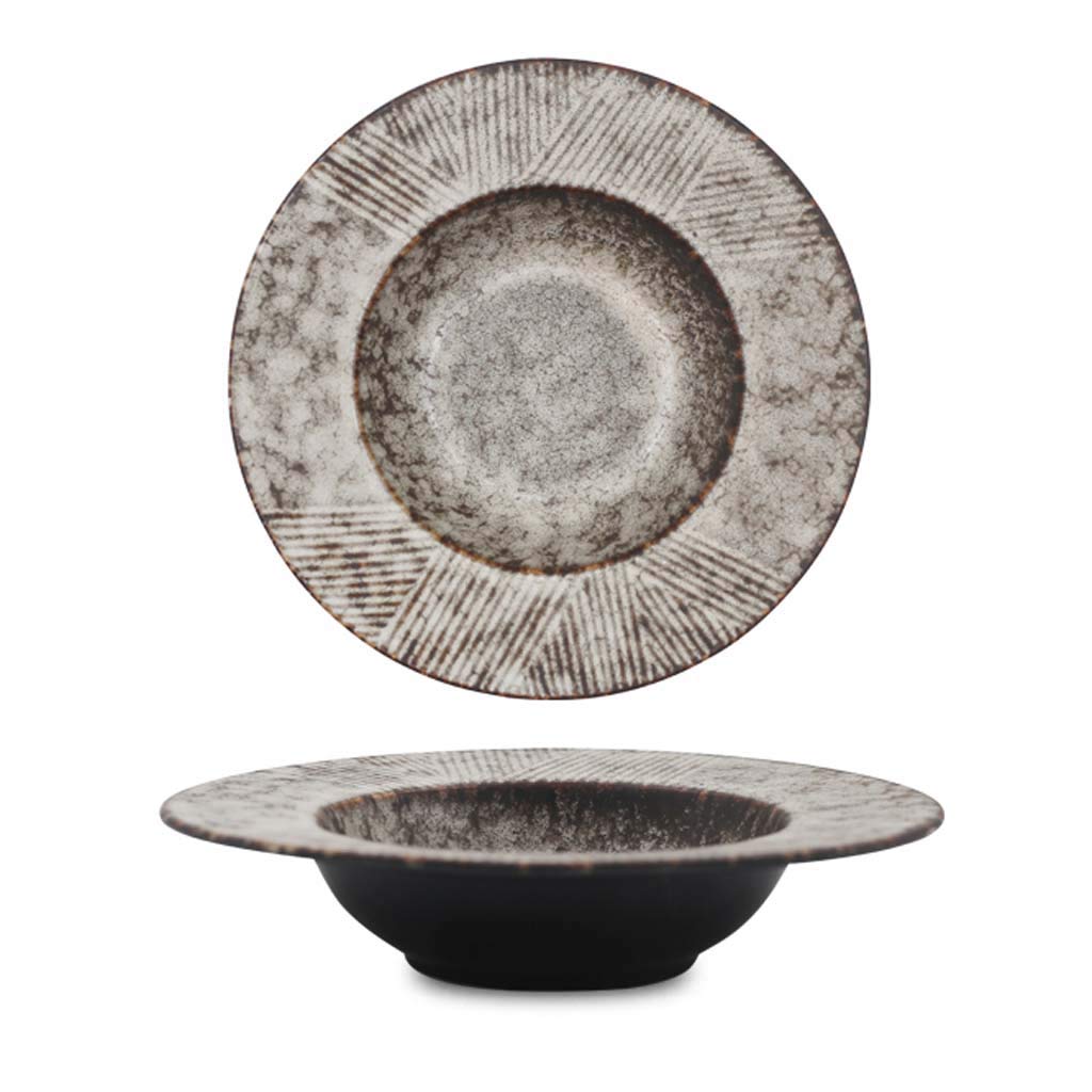 Zxw 9.84inch Creative Ceramic Plate, Thick Soup Plate Soup