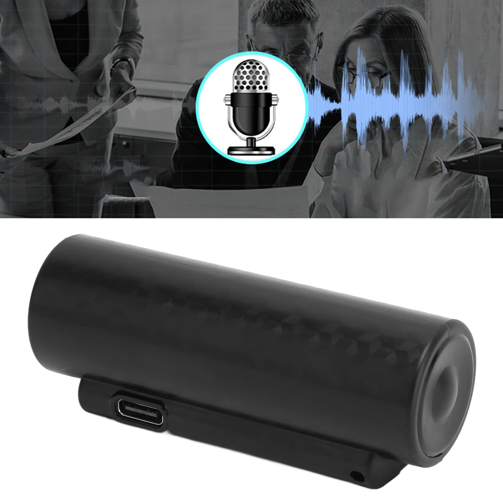 Generic Profesjonalny Dyktafon Cyfrowy Silna Adsorpcja Magnetyczna MP3 AI Inteligentny z Długim Czasem Pracy dla Dziennikarzy i śledczych Czarny (16G)