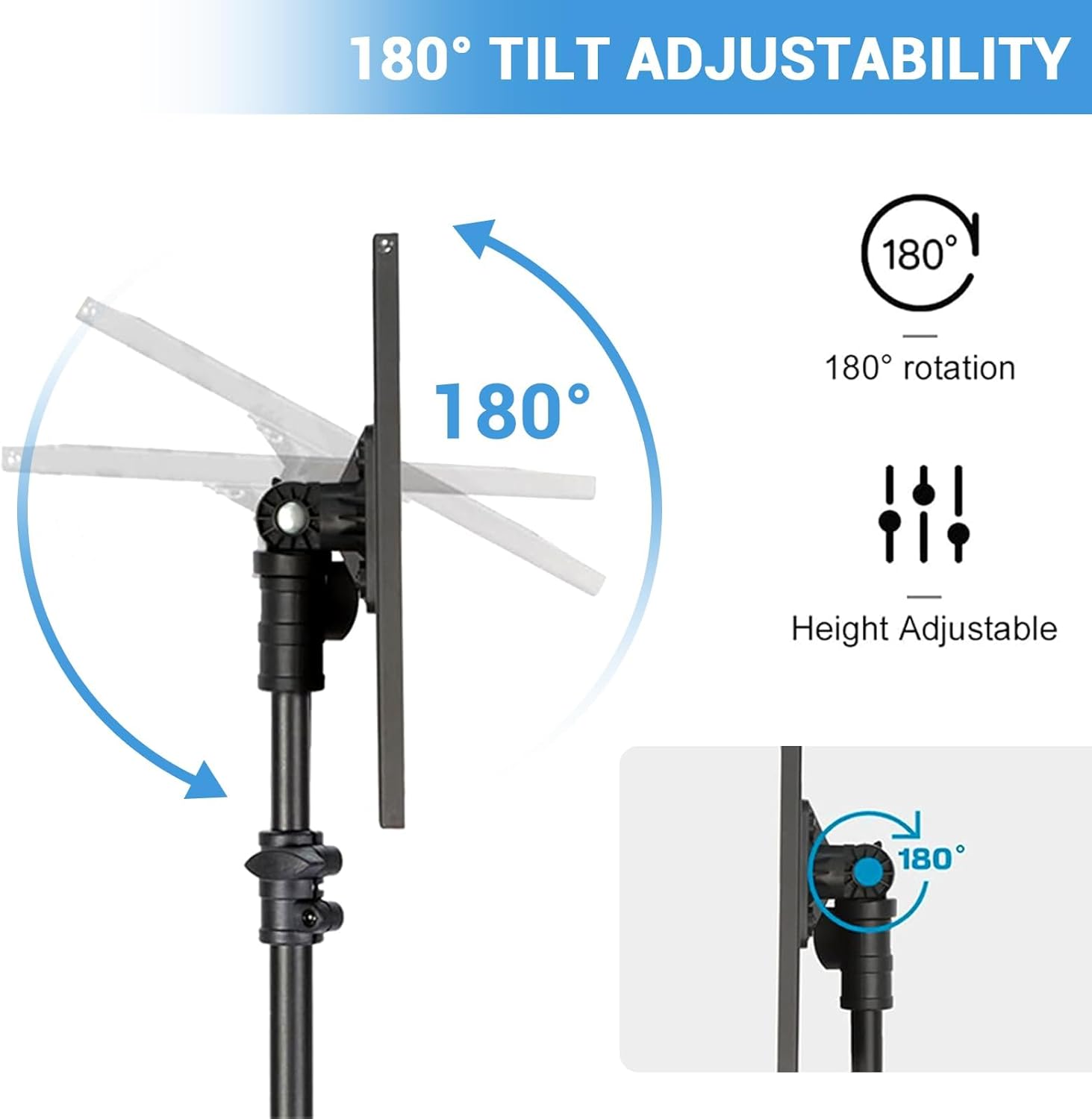 Laptop Tripod with Shelves, Projector Stand with Adjustable Height 26 to 63 Inch Mobile Laptop Cart with Phone Holder Floor Stand for Couch for Outdoor Movies