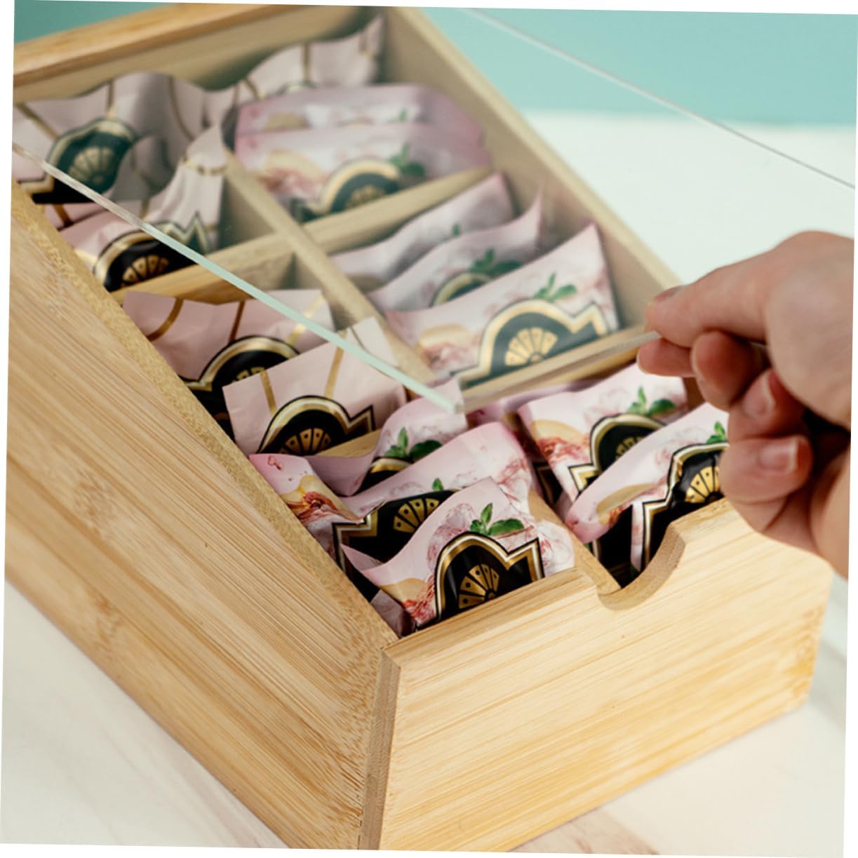 ABOOFAN Tea Bag Storage Organizer Multi Purpose Container for Tea Bags Coffee Food Grade Solid Quality for Home Office Kitchen Use