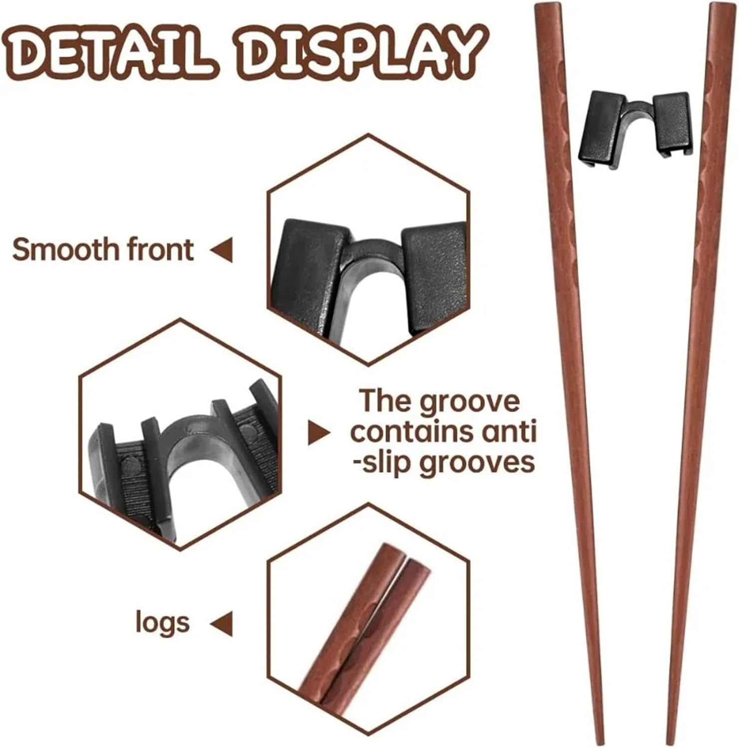 Reusable Chopstick Helpers 5 Pairs For Beginner Trainer Learner Wooden Chopsticks Pack And Holder Helper Set