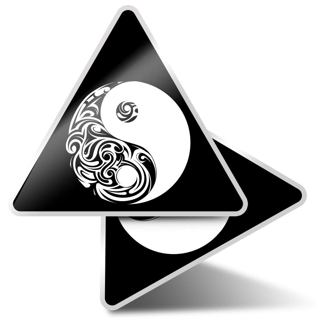 2 x Triangle Stickers 10 cm - Yin and Yang China Chinese Symbol Fun Decals for Laptops,Tablets,Luggage,Scrap Booking,Fridges #7917