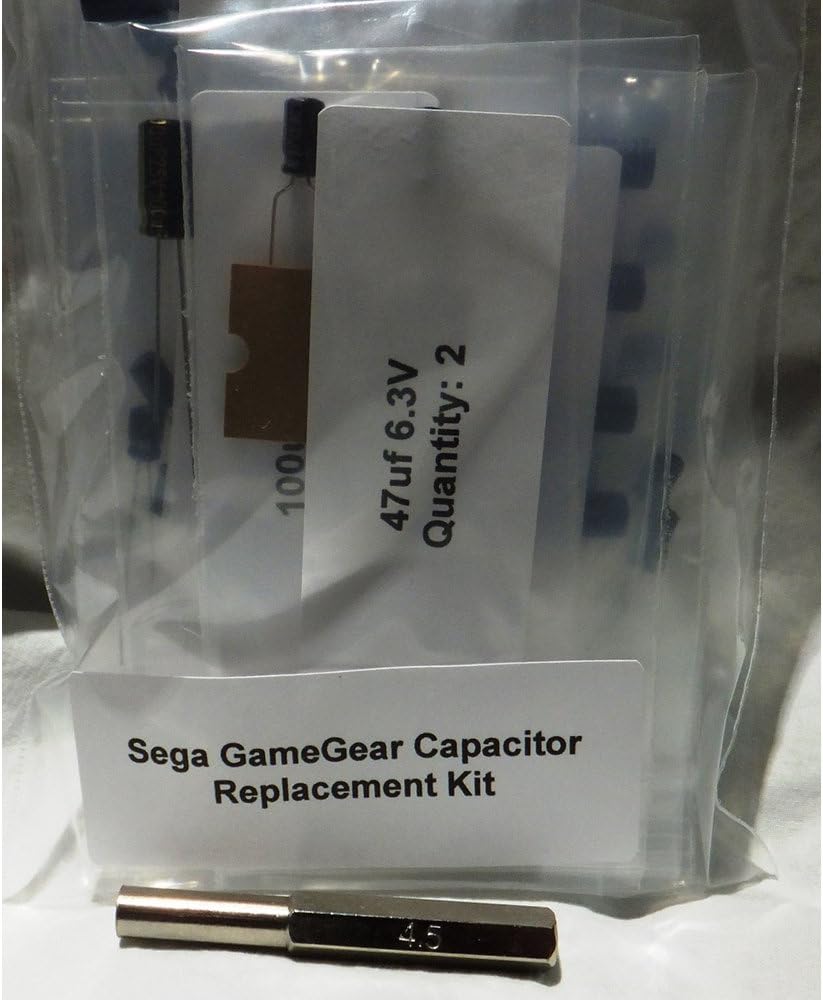 Sega Game Gear Capacitor Replacement Kit + 4.5mm Security Screw Bit : Video Games