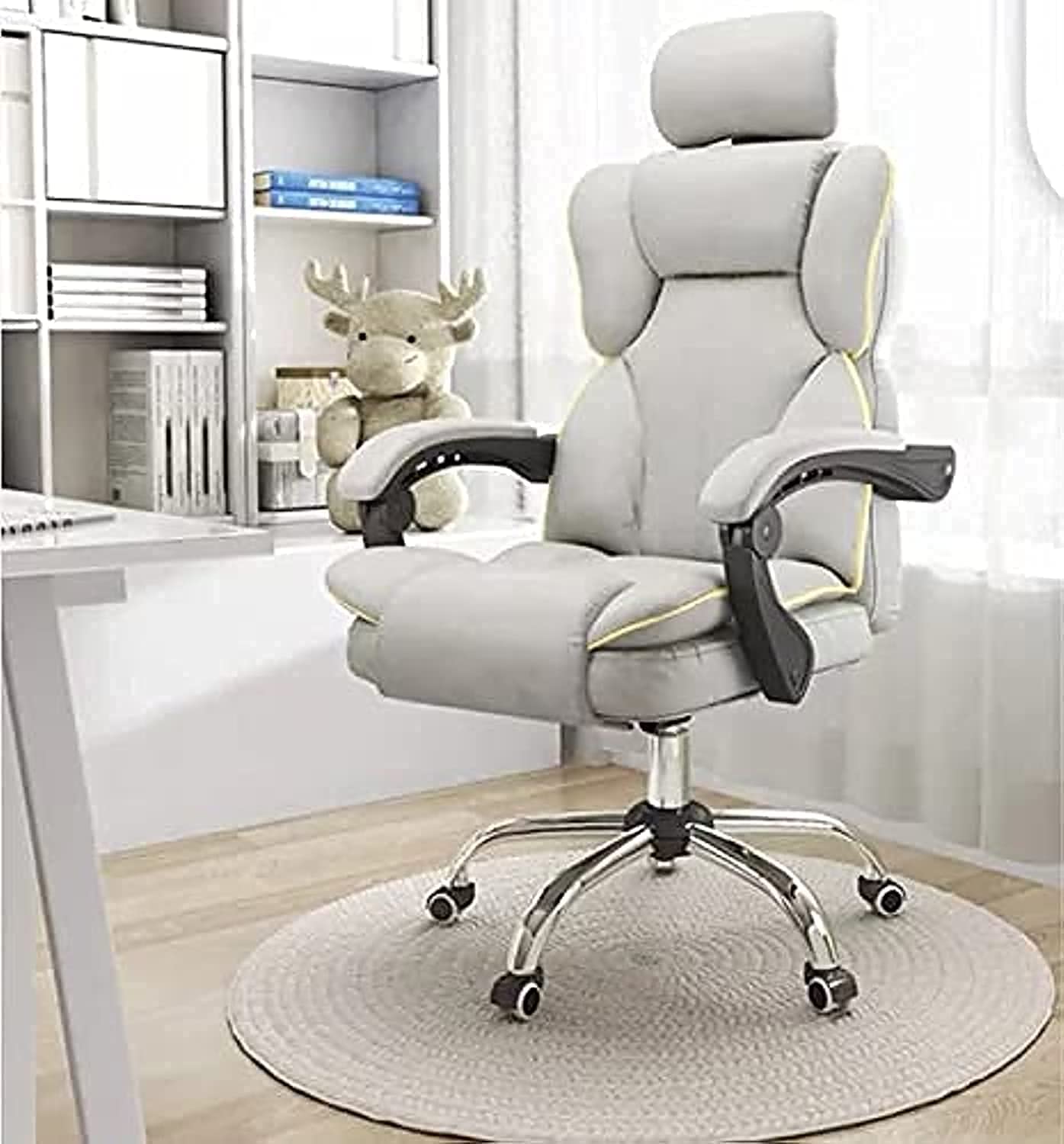 LIMOSGaming Chair,Office Chair High Back Ergonomic Racing Office Desk Computer Chairs with Lumbar Support Adjustable Swivel Task Chair for Adults Gamer (Grey)