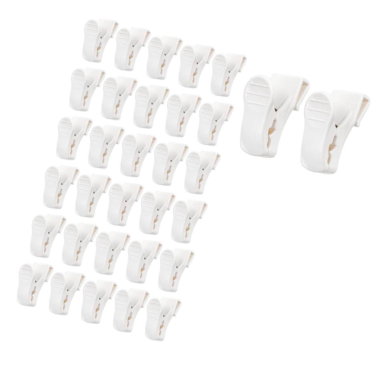 Shntig Food Bag Clip 32 Pack Small White PP Hook Clip Holders for Bags Cards Photos and Retail Labels Kitchen