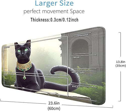 Vista 40 de MTG - Tapete de juego con bordes cosidos, parte inferior de goma antideslizante, tapete de juego TCG para gatos, superficie de goma lisa, tapete