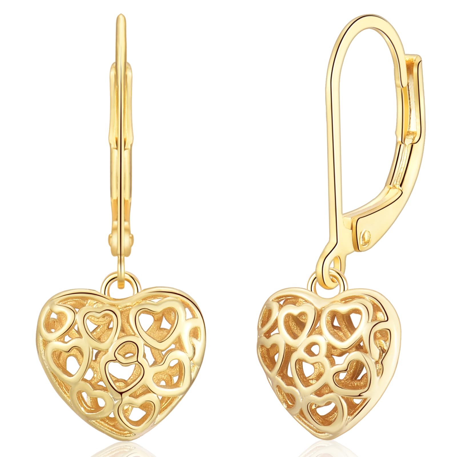 WOVEE Ohrringe Hängend Kugel/Herz/Wassertropfen Hängeohrringe Anhänger Schmuck Geschenke für Damen Frauen