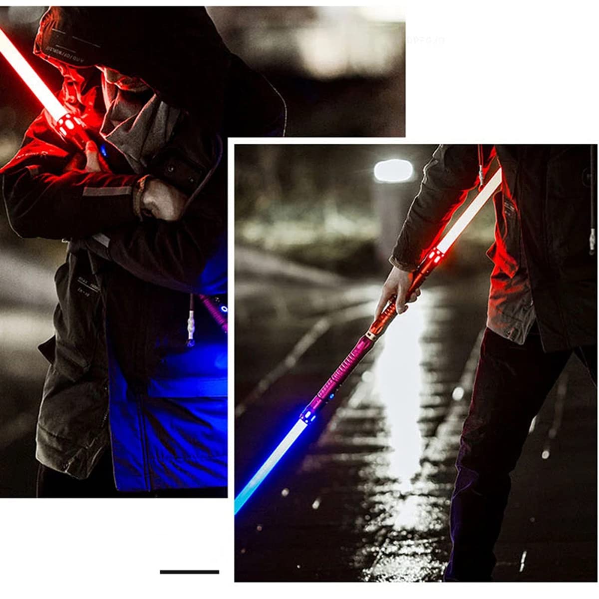 Miecz świetlny pojedynków dla dorosłych, zmienny miecz świetlny w 11 kolorach RGB z metalowym uchwytem dla dzieci i dorosłych, rekwizyty sceniczne Cosplay, ładowanie USB,Red