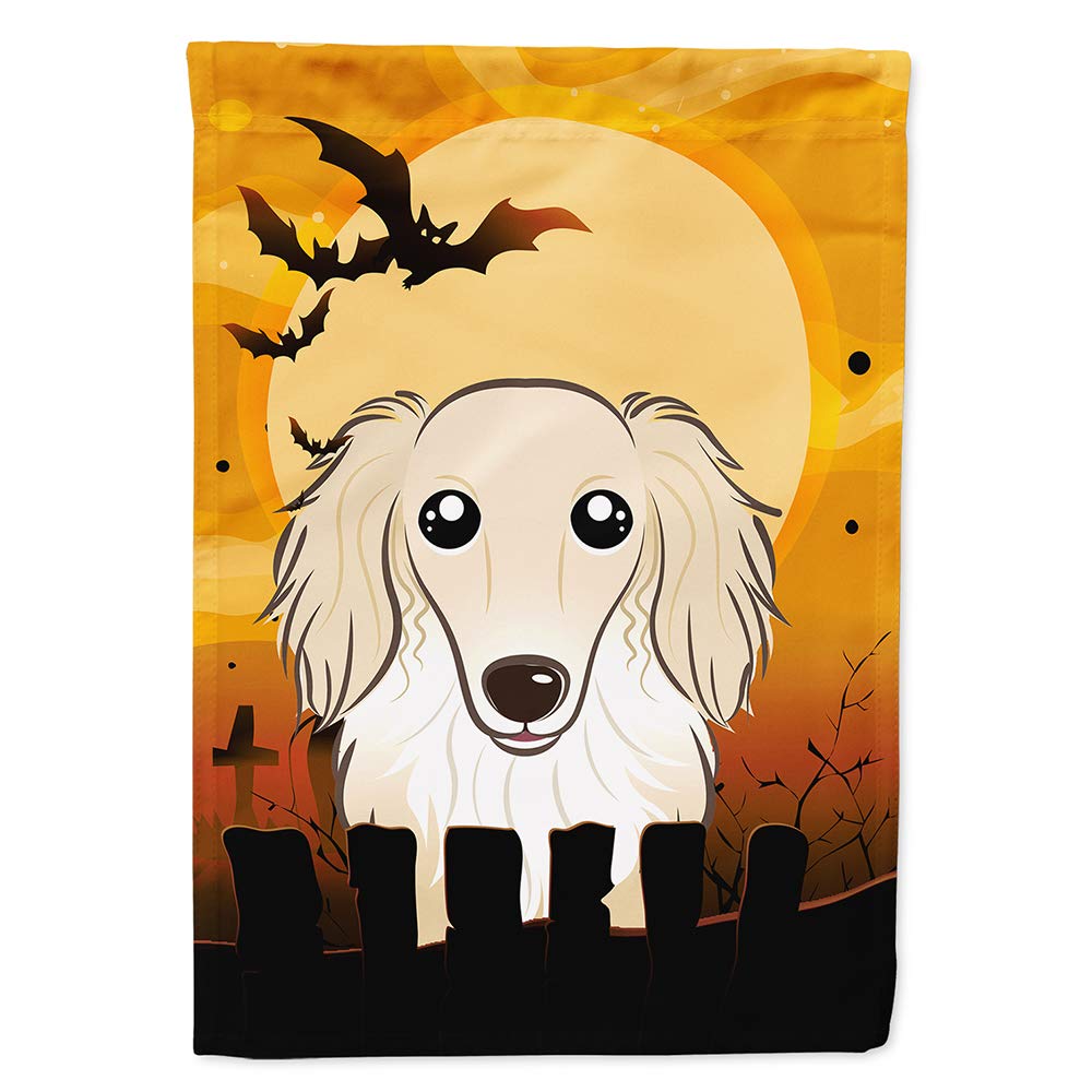 Drapeau de maison teckel pour celebrer Halloween en famille avec votre compagnon