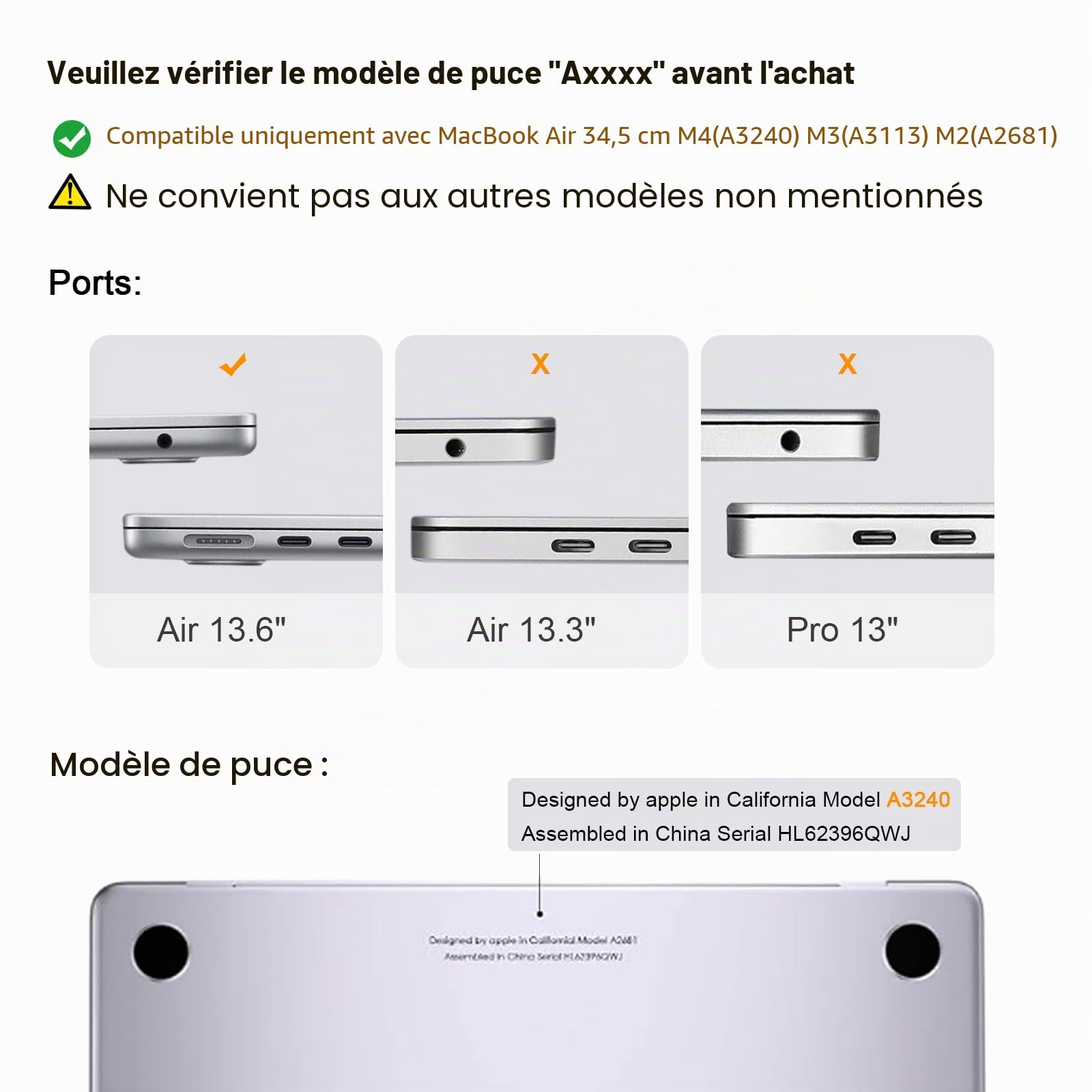 Coque MacBook Air 13 Pouces M5 M4 M3 M2 A3449 A3240 A3113 A2681 Transparente