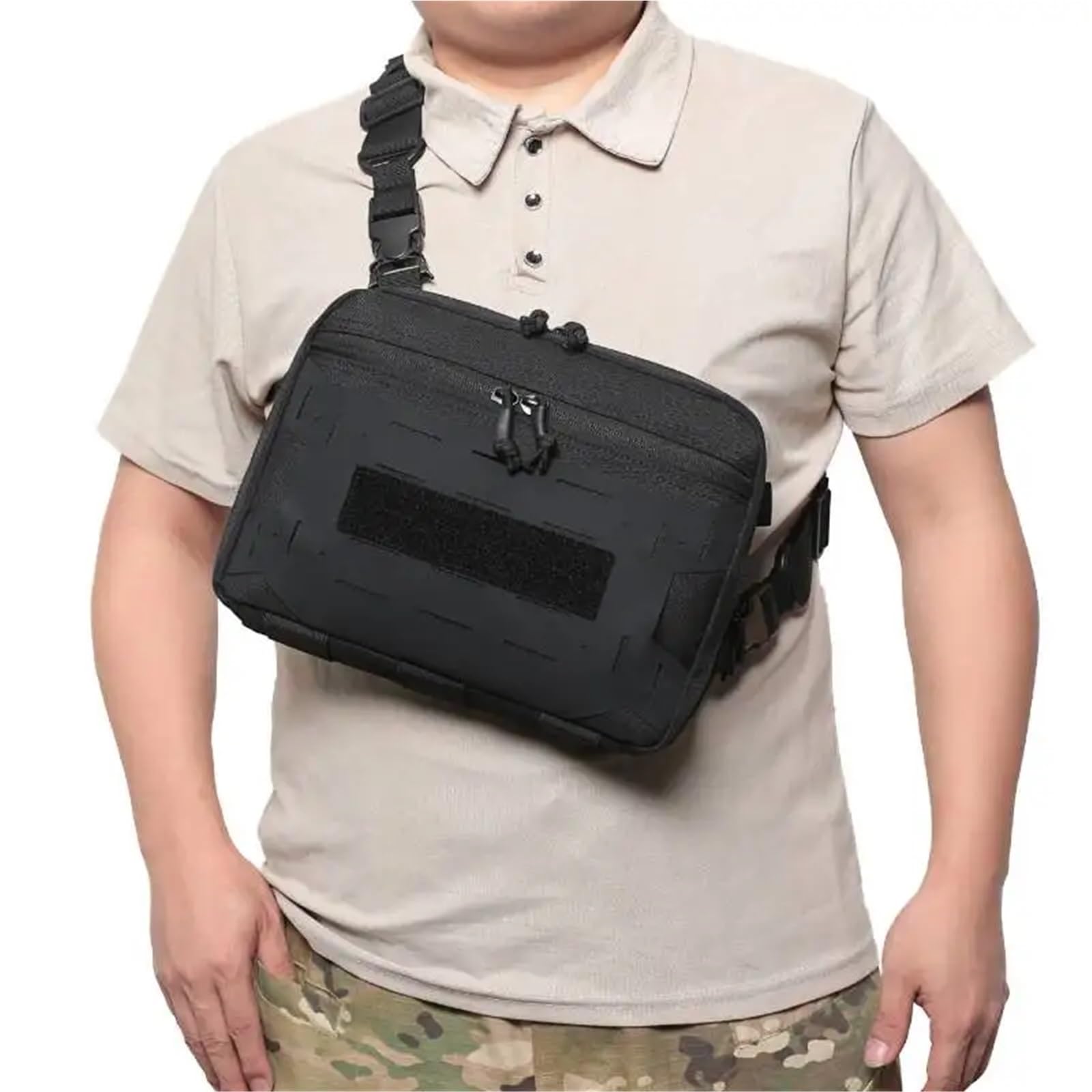 Bolsa de Pecho for Pesca, Bolsas al Aire Libre, Paquete cinturón con señuelo, Bolsa Aparejo for Viaje, Camping, Senderismo y Escalada para Aire Libre(Green)