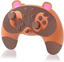 STOGA Switch Controller Cute Raccoon Animal Pro Gamepad Switch/Switch Lite/OLED Wireless Switch Controller,Game Controller with Wake-Up Function,Support Gyro Axis,Turbo and Dual Vibration-Brown