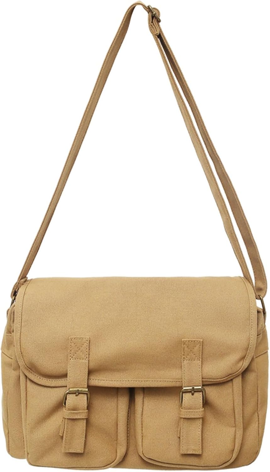 KARRESLY Canvas Shoulder Bag for Women Multi Pocket Casual Crossbody Bag Fashion Hobo Handbags Large Capacity Purse