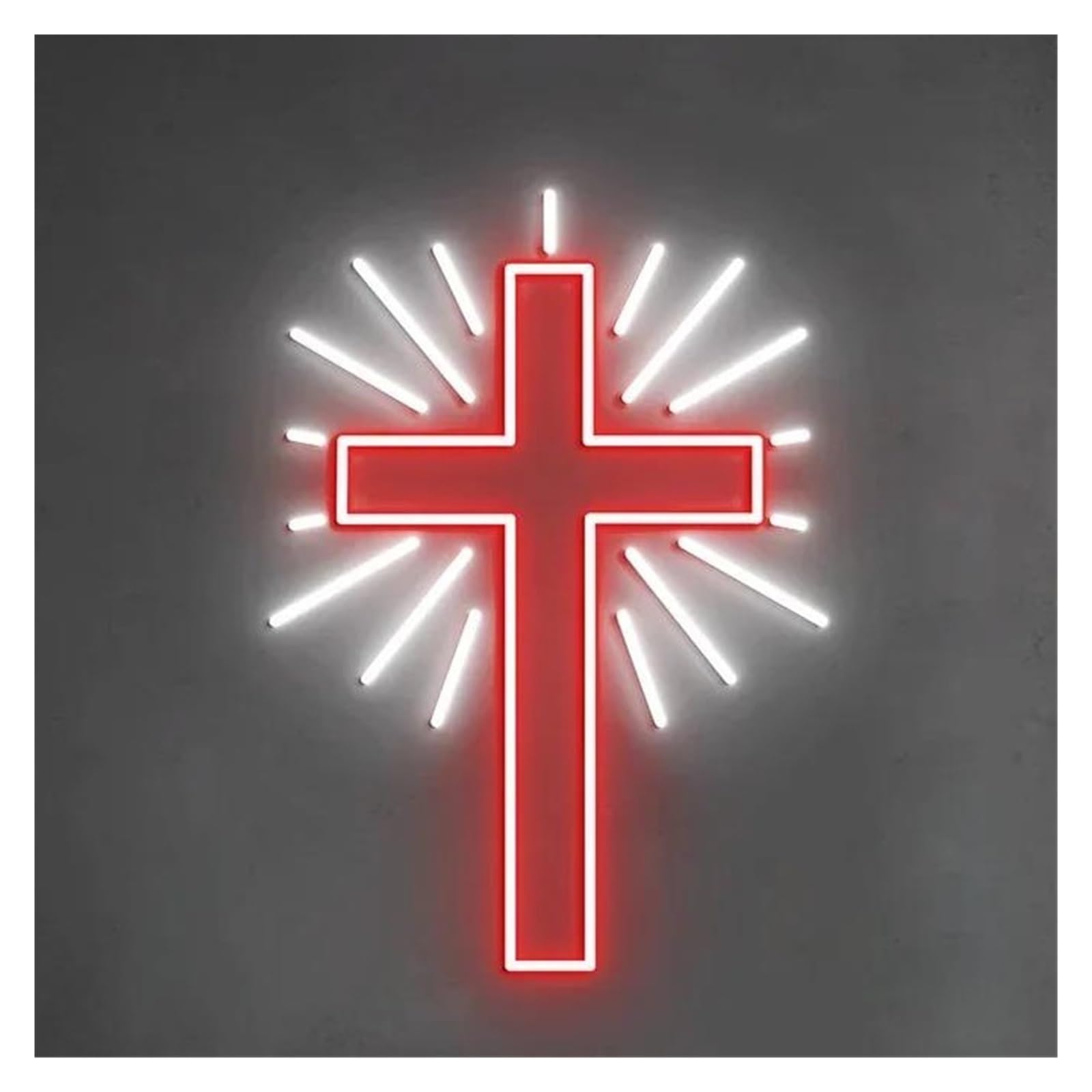 Lemst D Signs Lamp Jesus Cross Neon Sign For Faith Bedroom Wedding Living Room Wall Ecoration Immable Usb Powere Night Light 38Cmx28cm(D)