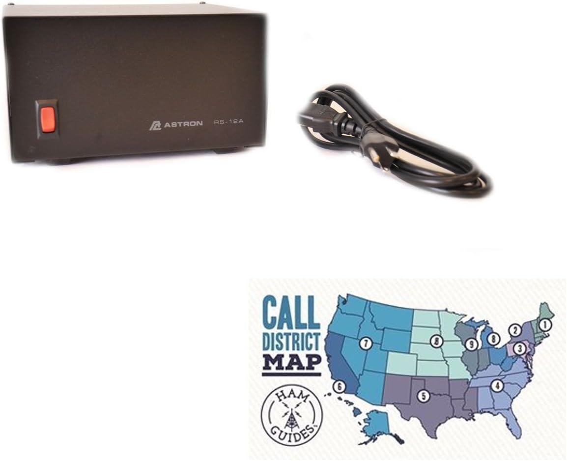 Bundle - 2 Items - Astron Linear Power Supply, 13.8V, 12A and Ham Guides TM Pocket Reference Card