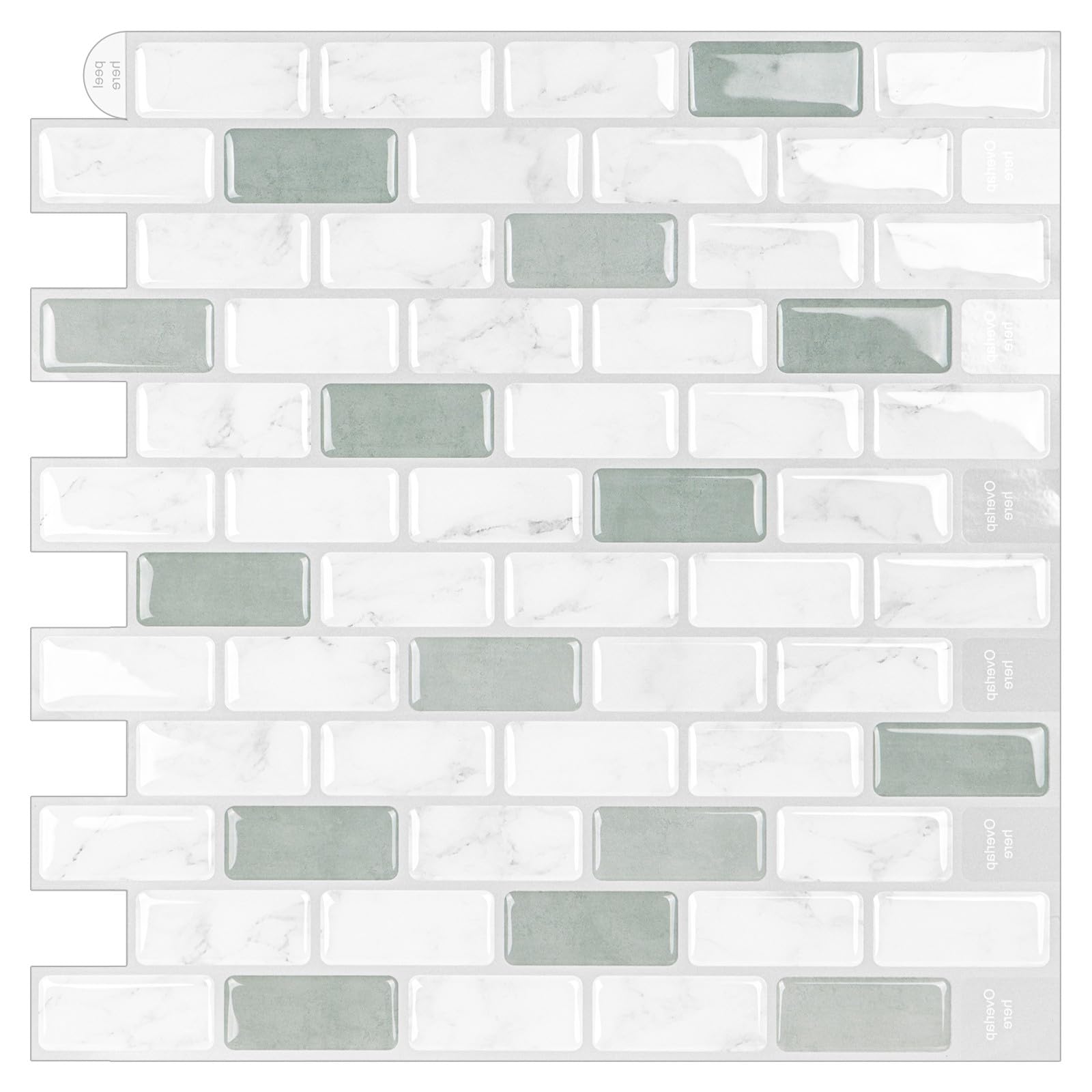 WalDecoo Sage Green Marble Tile