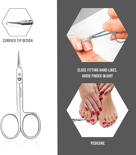 Miniatura 8 de Tijeras de cutículas extrafinas para hombres y mujeres - Tijeras de manicura pequeñas multiusos, pedicura, tijeras de uñas para dedos y pies,