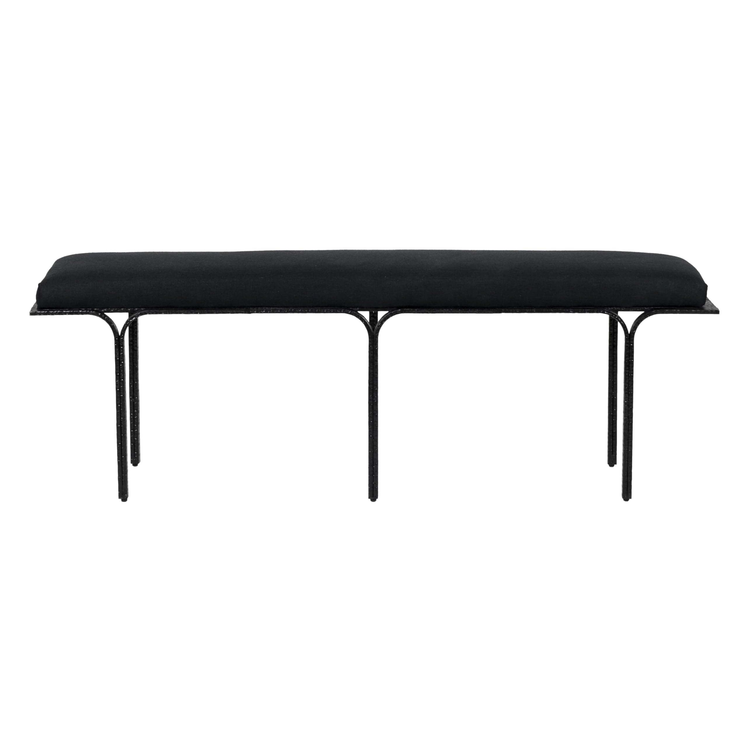 Tov Furniture Bryn Black Linen Bench