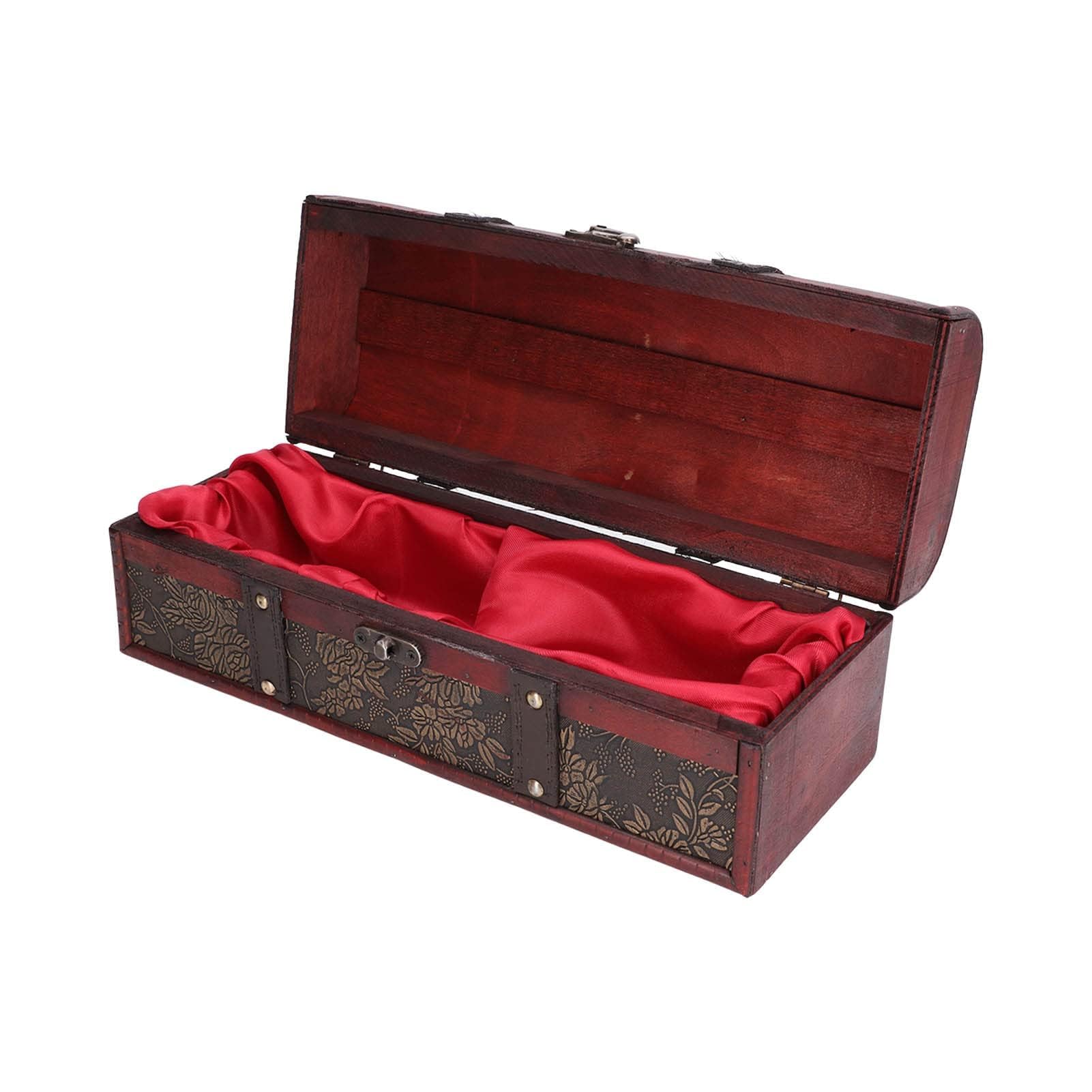 Scatola Per Bottiglie di Vino in Legno, Confezione Regalo Per Bottiglie di Vino con Baule Vintage Scatola Per Bottiglie di Vino in Legno Vintage Per Vino Rosso Champagne Imballaggio Per Bottiglia Sing