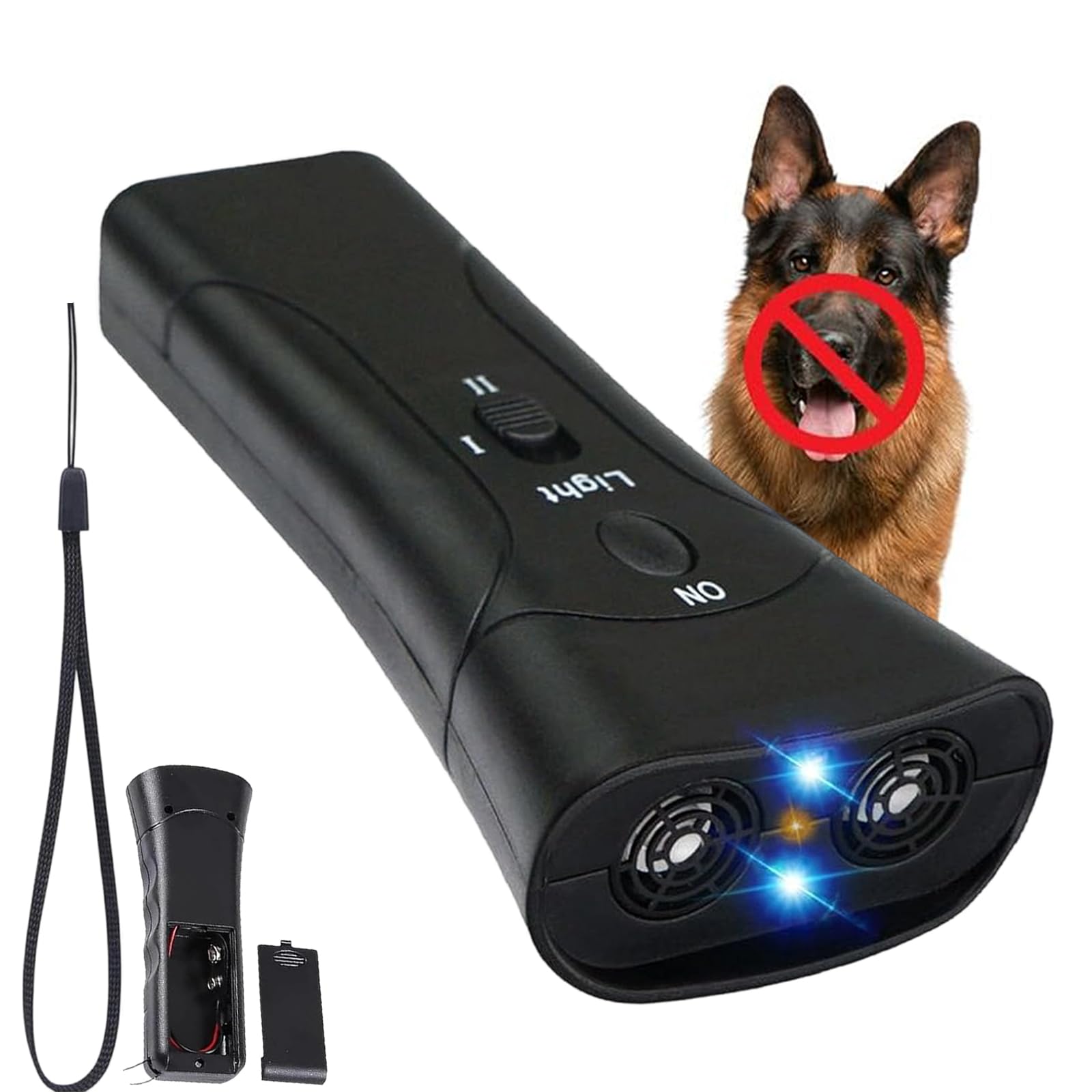 Anti Barking Device for Dogs, Pet Trainer for Humane & Effortless Dog Training, Ultrasonic Dog Barking Deterrent with HD Display & LED Flashlight, Up to 30ft Range (1Pc)