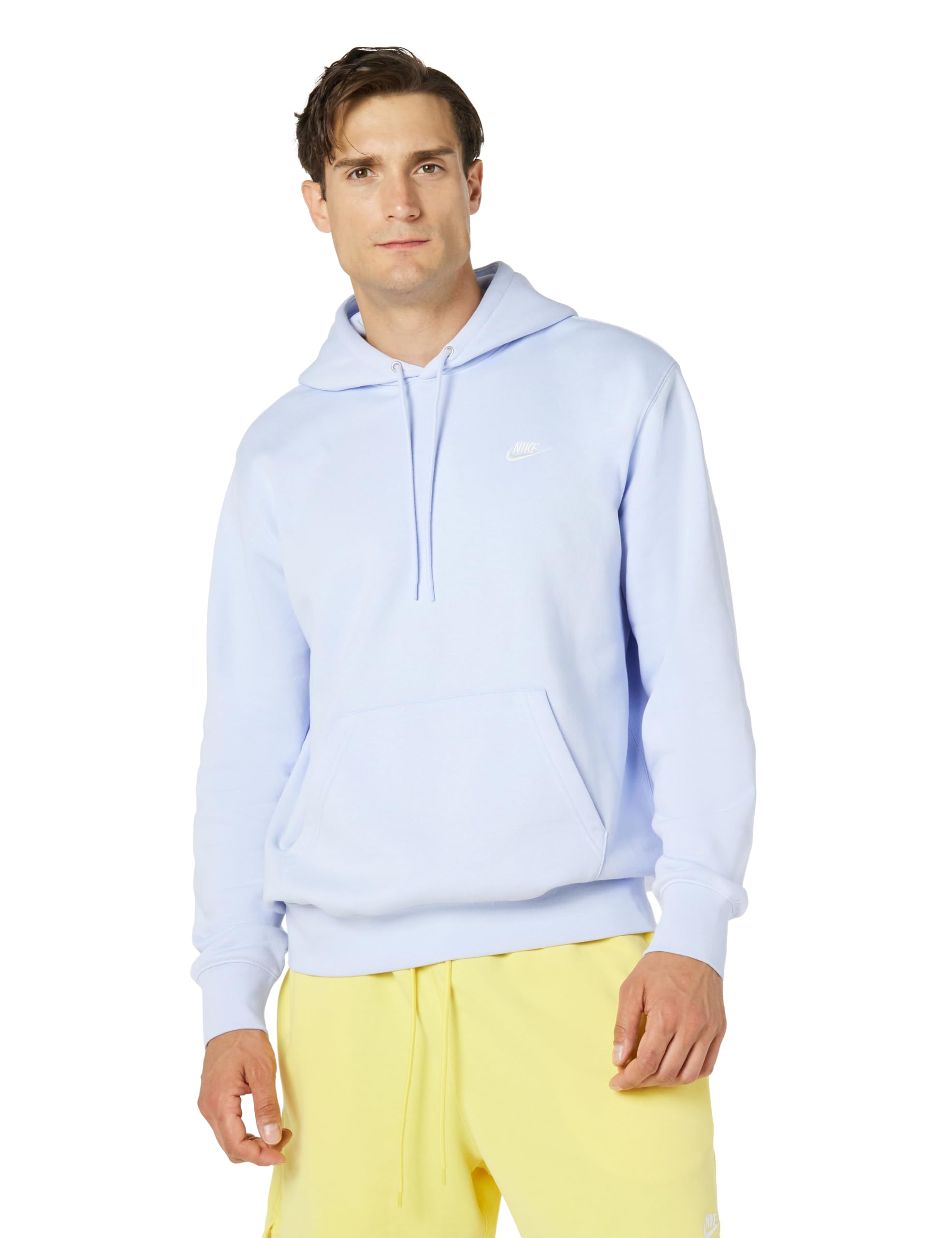 Nike Men's Club Pullover Fleece Hoodie Medium Hydrogen Blue/Hydrogen Blue/White