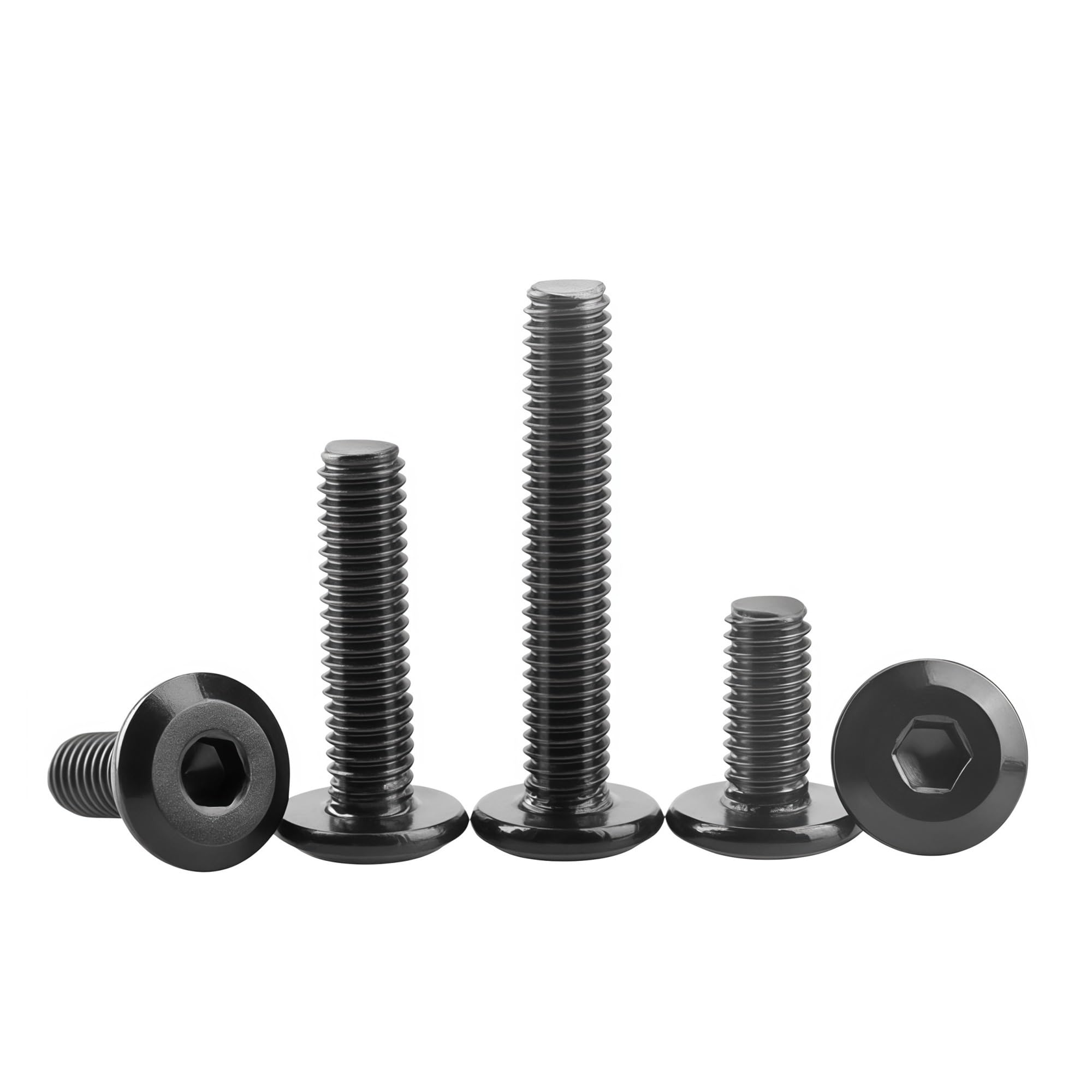 Pernos de cabeza plana con acabado negro acero inoxidable 304, tornillos fijación for muebles, ensamblaje equipos mecánicos madera for gabinetes A013