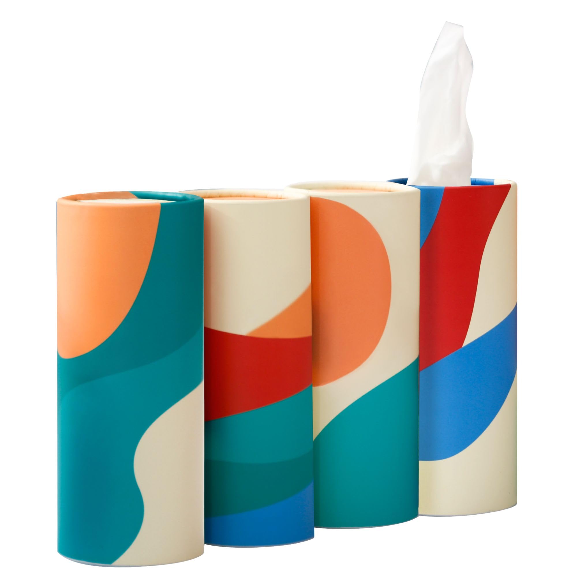 Small Car Tissues Holder with Facial Tissues - 4PK - Tisses for Car Travel Tissue Tubes Box Container