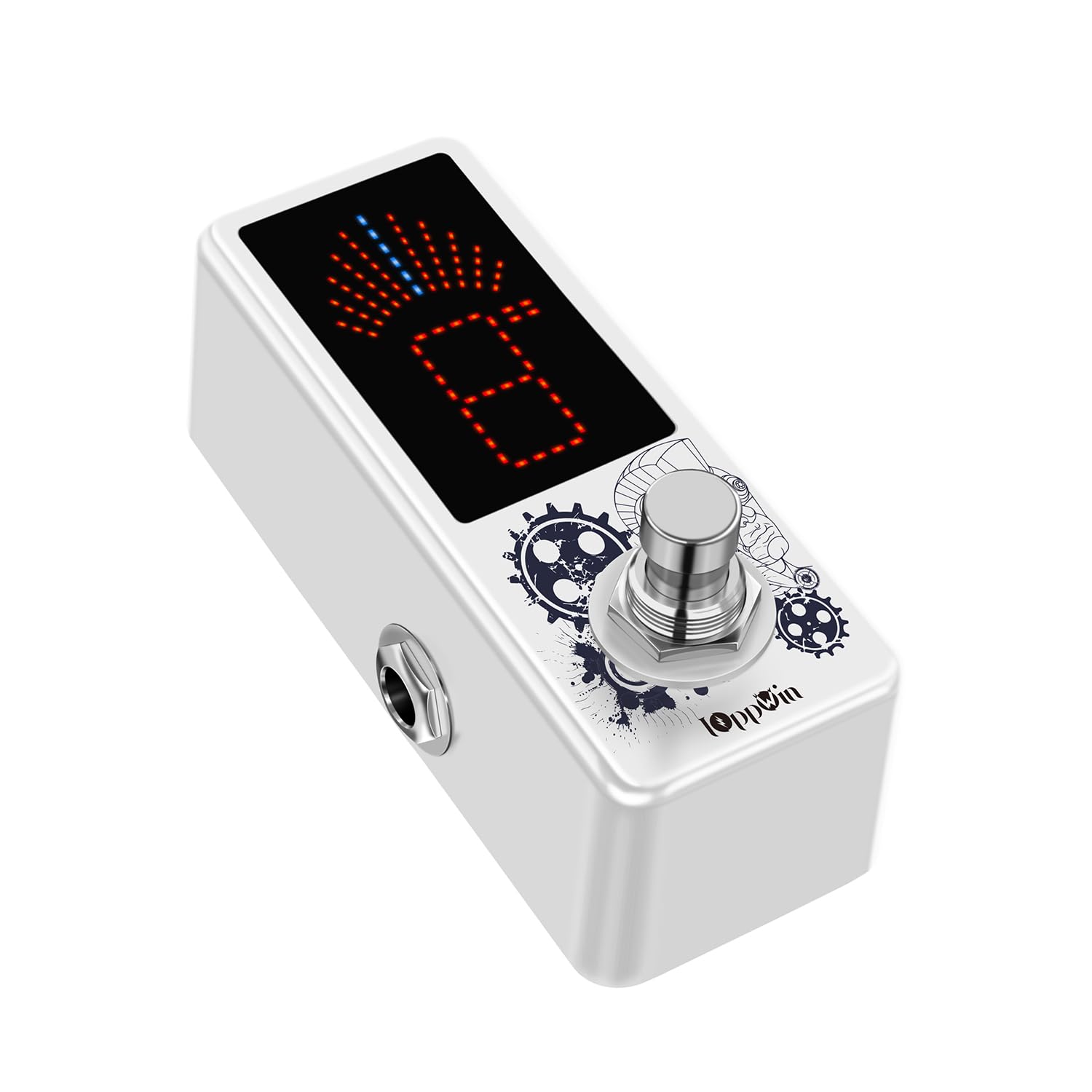 LT-910 Chromatisches Stimmgerät mit LED-Display und präzisem Stroboskop-Modus (0,1% Genauigkeit) – Metallgehäuse, True Bypass, kompaktes Design für Gitarre/Bass/Violine