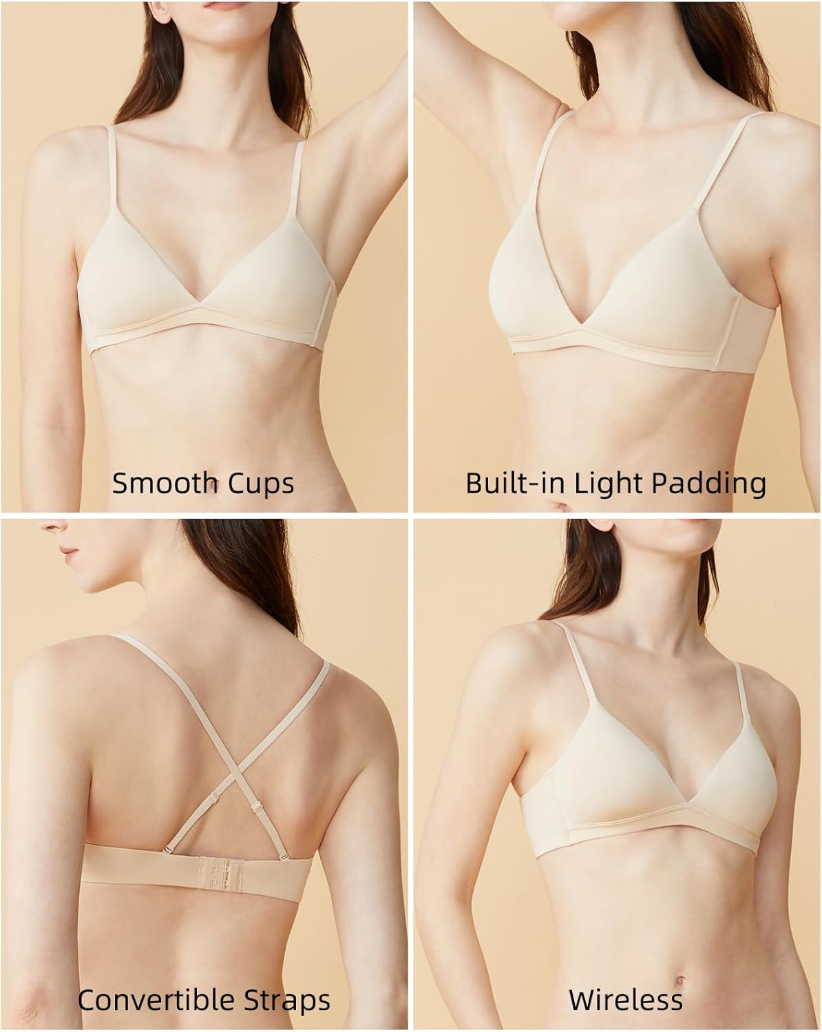Pima Cotton Modal Bralette for Small Chest - Wireless Bra AAA/AA/A/B Cup Soft Cup Triangle Bra for Petite Women - Image 4