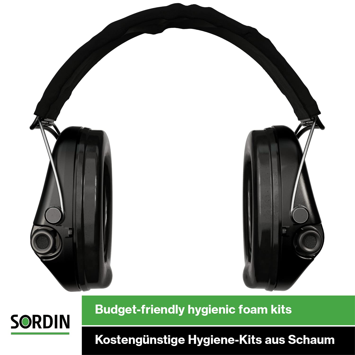 Sordin Pro X Casques Antibruit Électroniques à Forte Atténuation - 75302-X-02-S - Protection Auditive - Coques d'oreilles Noires