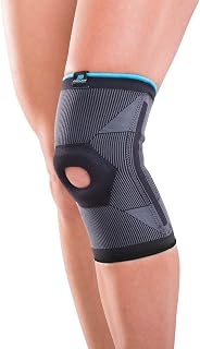 DonJoy Advantage Deluxe Elastic Knee for Srains, Strains, Swelling, Soreness, Arthritis, Patellofemoral Syndrome - Silicone Hex Buttress for Knee, Knee Cap Support - Black, Large fits 15" - 17"