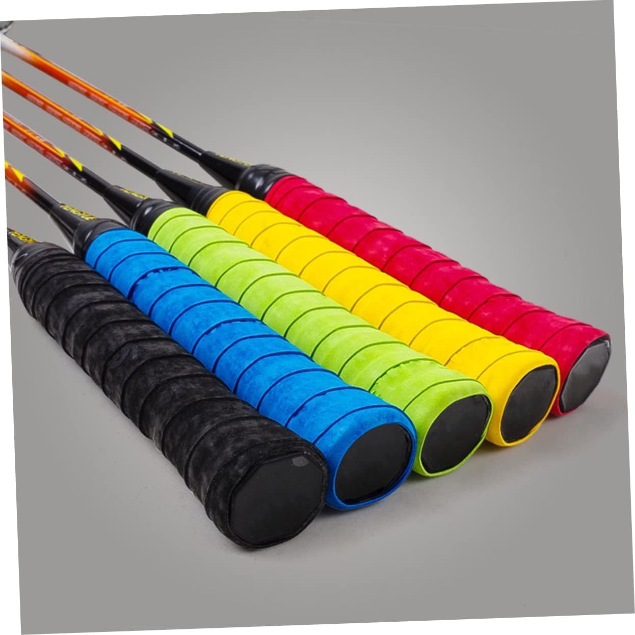 WOONEKY 10Pcs Black Racket Grip Bands Perforated Super Absorbent Overgrip for Tennis Badminton Squash Rackets Wicking PU Soft Design for Enhanced Control