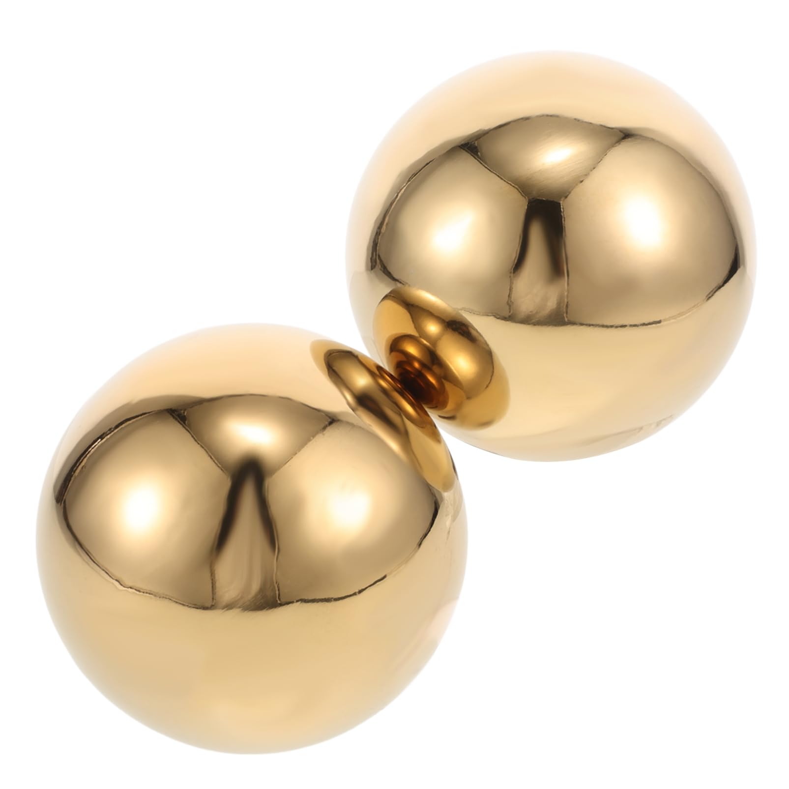 PRETYZOOM Gold Ball Reflection 2pcs Mirror Polished Shiny Spheres Garden Decorative Balls Outdoor Hollow Decoration