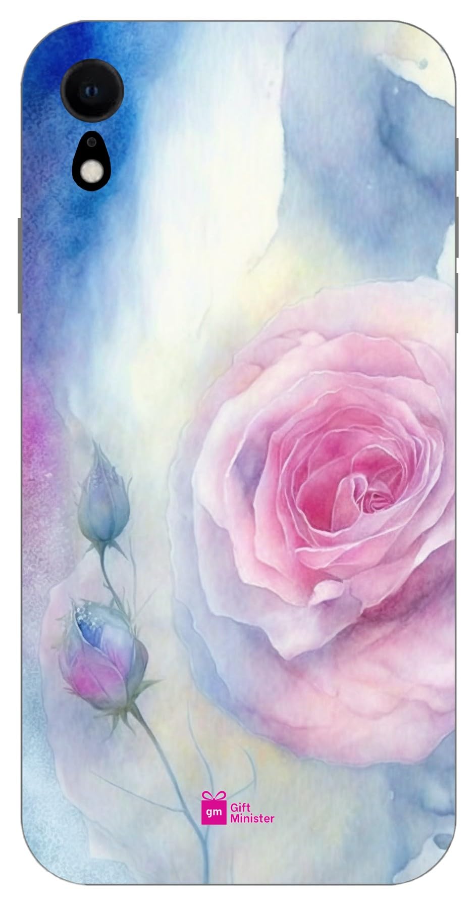 Gift Minister Soft Designer Mobile Case for Apple iPhone Xr Back Cover Pink - Smoothly Softly Blend Blue Watercolor Marble Paper Texture Smooth Art Colorful Anti-Fingerprint 1Pcs 1701J