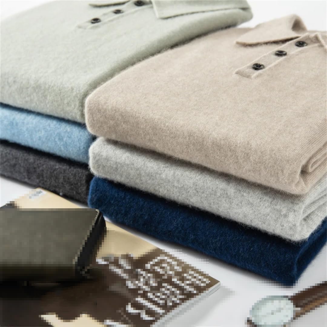 Jersey De Punto De Cachemira De Manga Larga para Hombre Jersey De Negocios Informal De Color Sólido