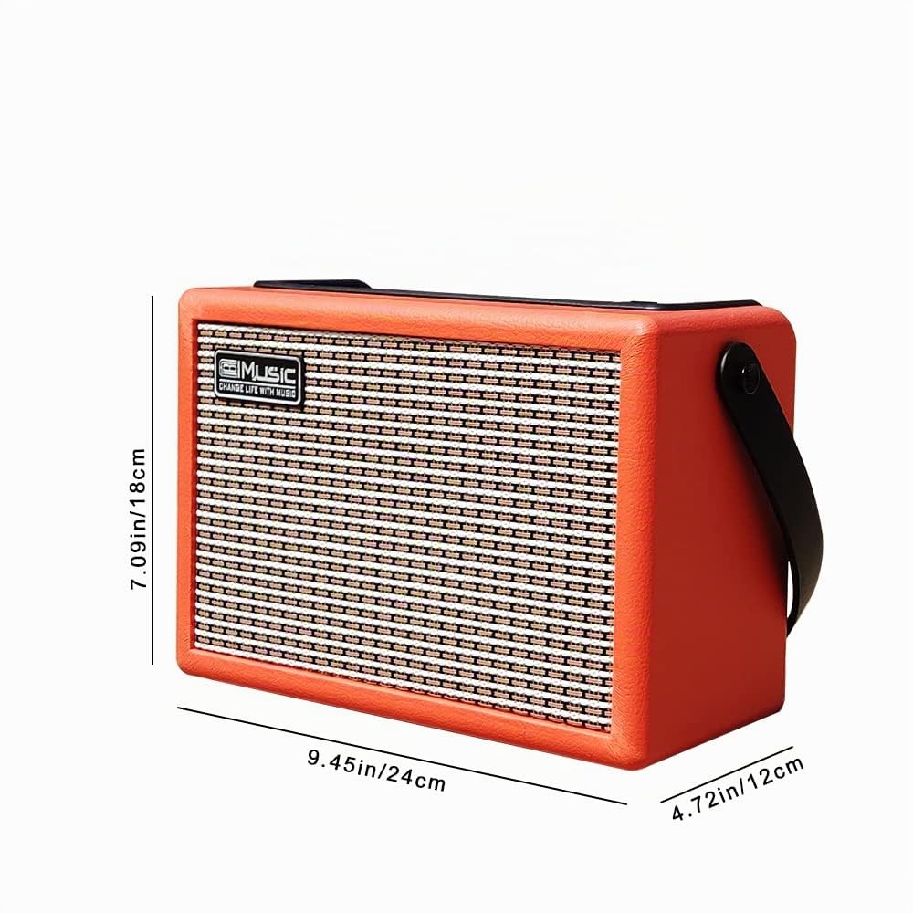 Coolmusic 15G Tragbarer Bluetooth-Verstärker, 2-in-1 Gitarrenverstärker für elektrische und akustische Gitarren, mit Gain- und Reverb-Knöpfen