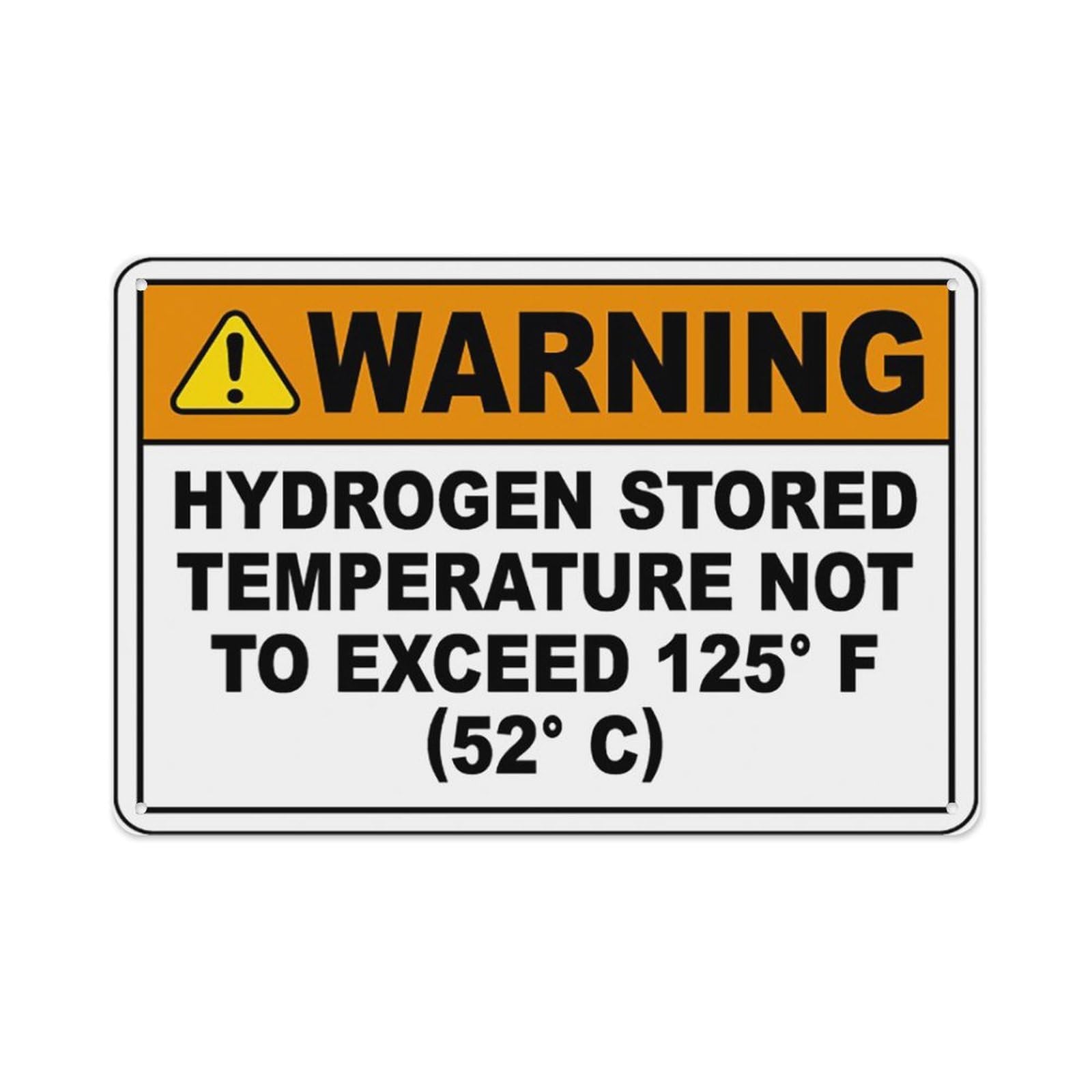 peiyeety Warning Hydrogen Stored Sign Aluminum Tin Warning Signs For Home Outdoor Garden 12X16 Inches