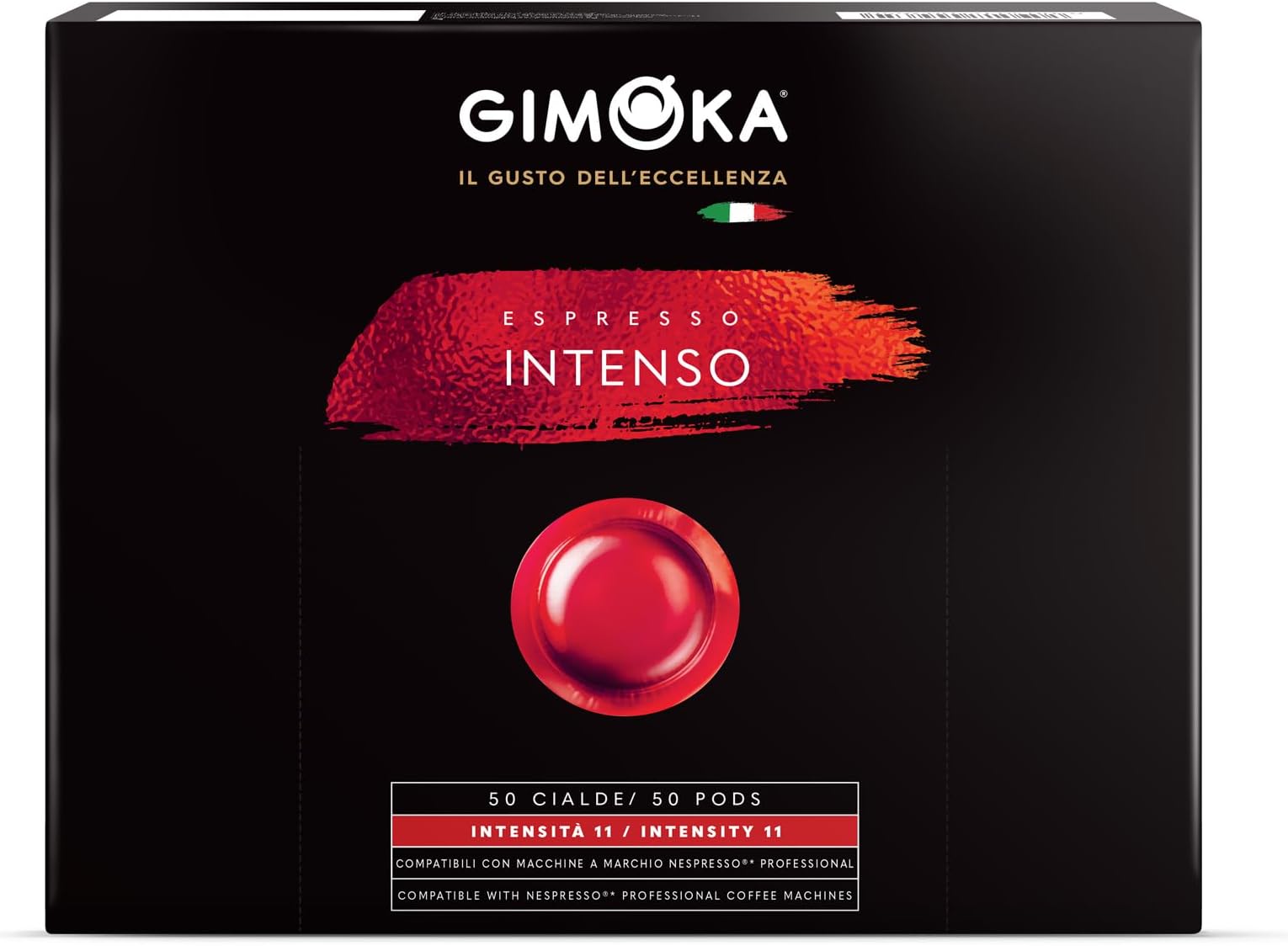 Gimoka | Nespresso* Professional Capsules Compatible for Zenius and Gemini |Intenso blend| 50 Coffee Pods