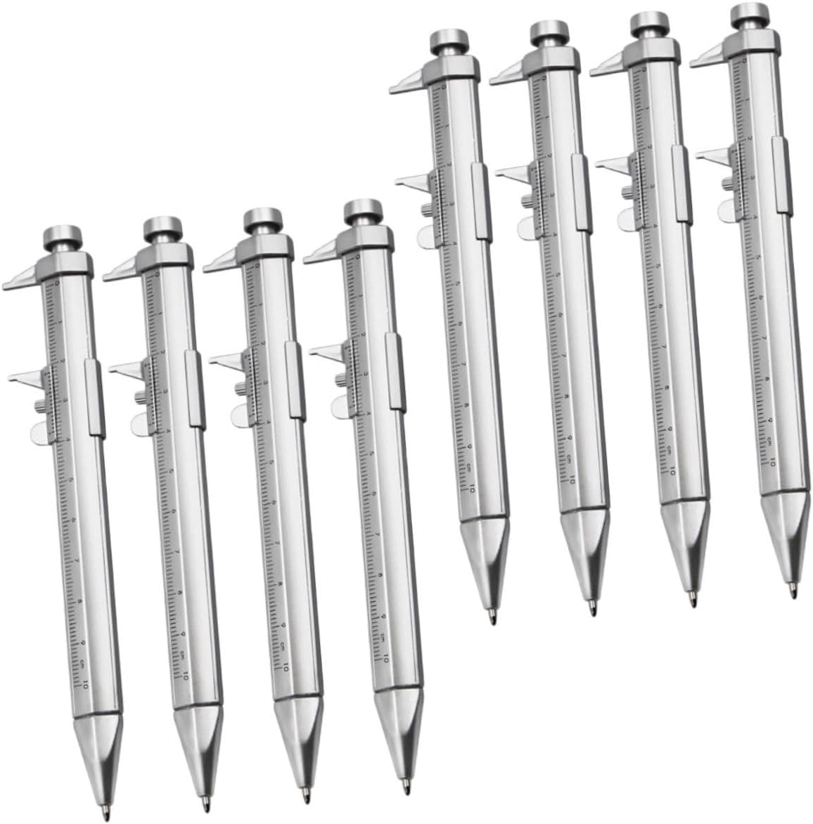 Angoily 8Pcs Ruler Ballpoint Pens Shell Smooth Writing for Students and Office Use Convenient Multi Purpose Design