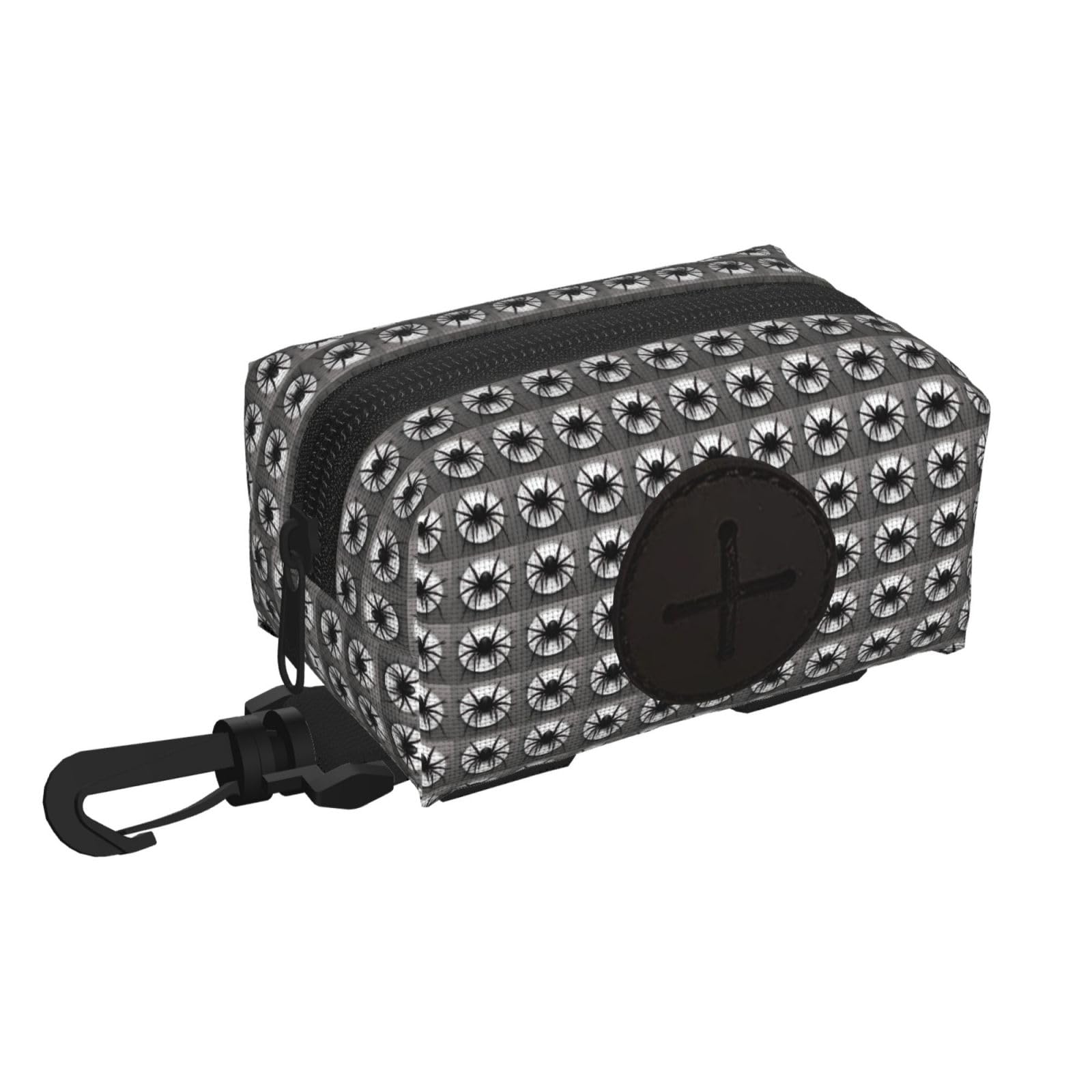 Pphgut Black Spider Print Waterproof Pet Waste Treat Bag Outdoor Walking Hiking Pouch Camping Accessory