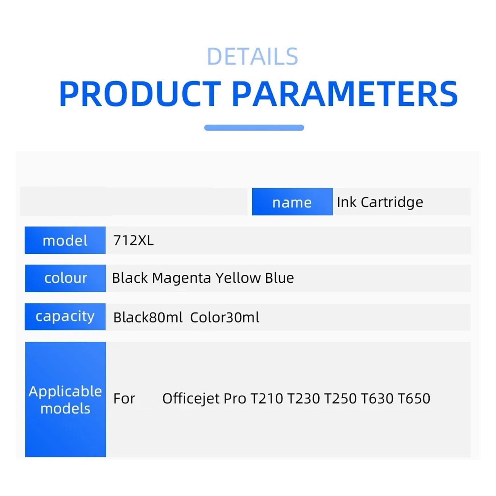 Cartuccia Inchiostro 712XL Compatibile con HP OfficeJet Pro T210 T230
