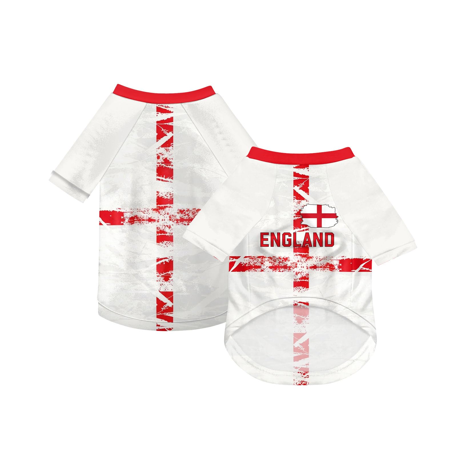 Personalised England Scotland Dog Jersey, Personalized Pet Shirt with Name & Number – Custom Soccer Jersey for Small Medium Large Dogs, Breathable Mesh Dog Tee, Gift for Dog Lover (England)