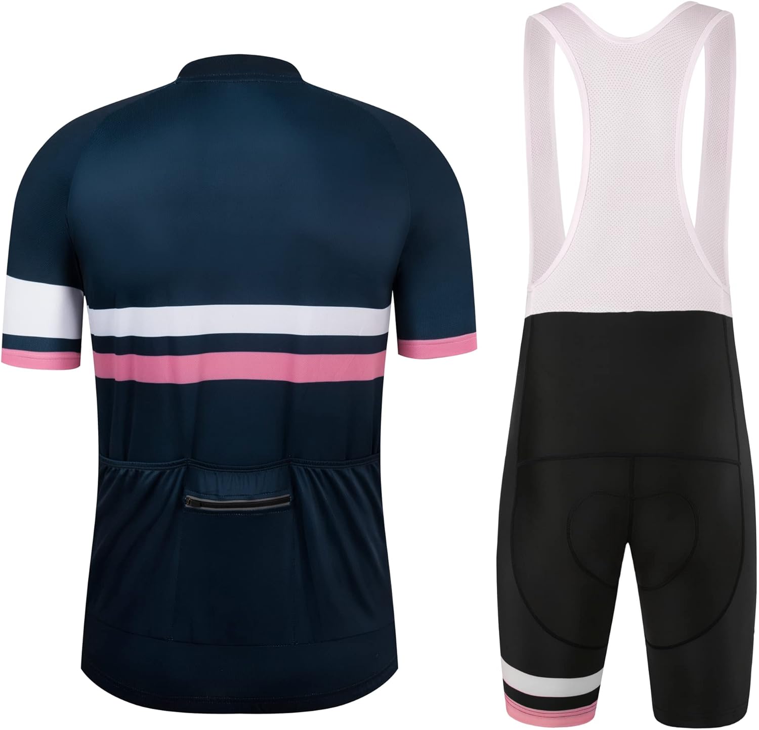 CR Men's Cycling Jersey Set Road Bike Jersey Zipper Pocket Short Sleeves Cycling Kits Bib Shorts 3D Padded - Image 2