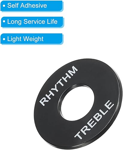 Miniatura 4 de MECCANIXITY Interruptor de palanca de guitarra, placa de arandela de ritmo, anillo de agudos negro con letra blanca para pastilla de guitarra