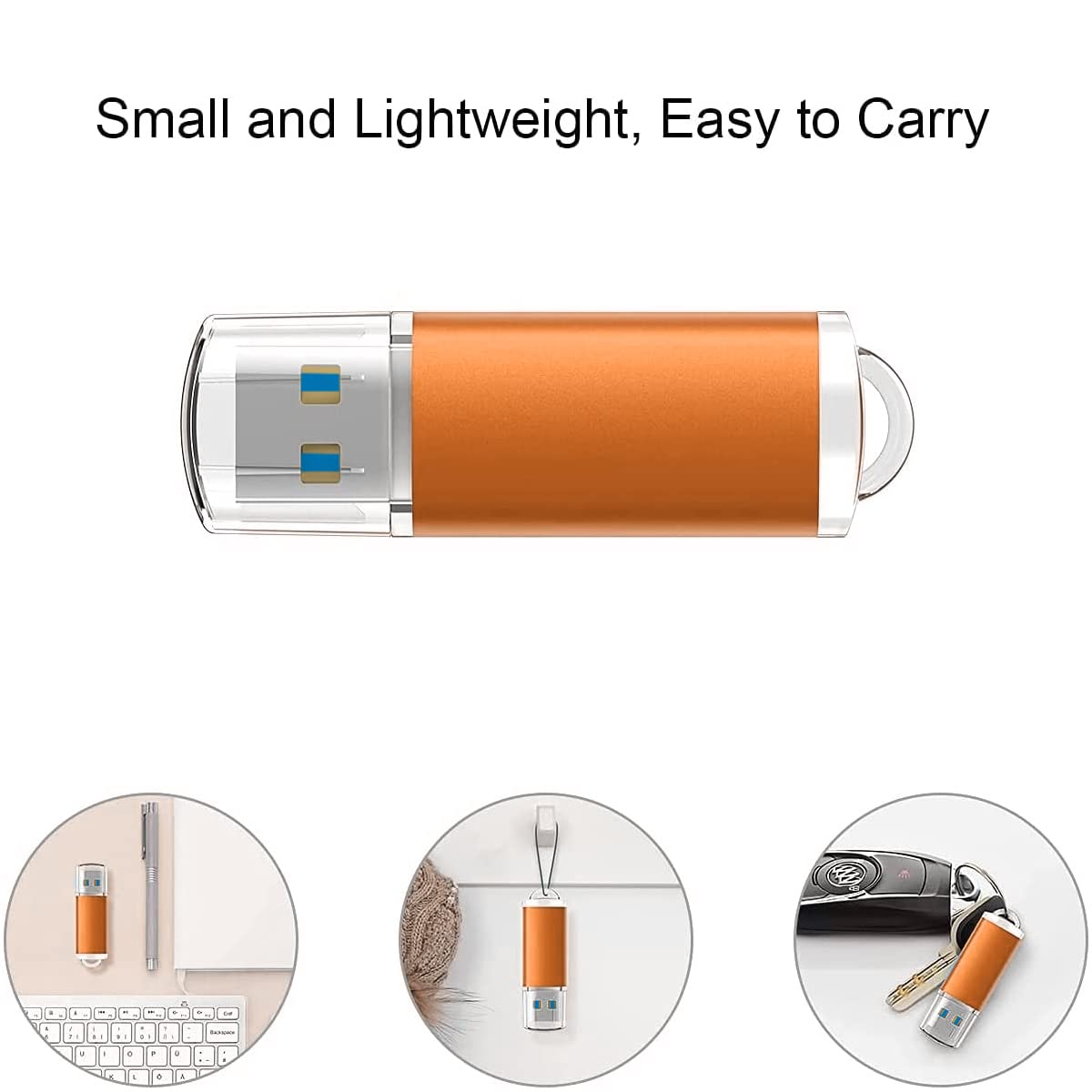 Memoria USB de 32 GB, 5 unidades USB 3.0 K&ZZ, memoria de 32 GB, memoria USB, unidad de memoria flash U, para almacenamiento de datos plegable con indicador LED (azul/morado, rosa, verde/naranja)
