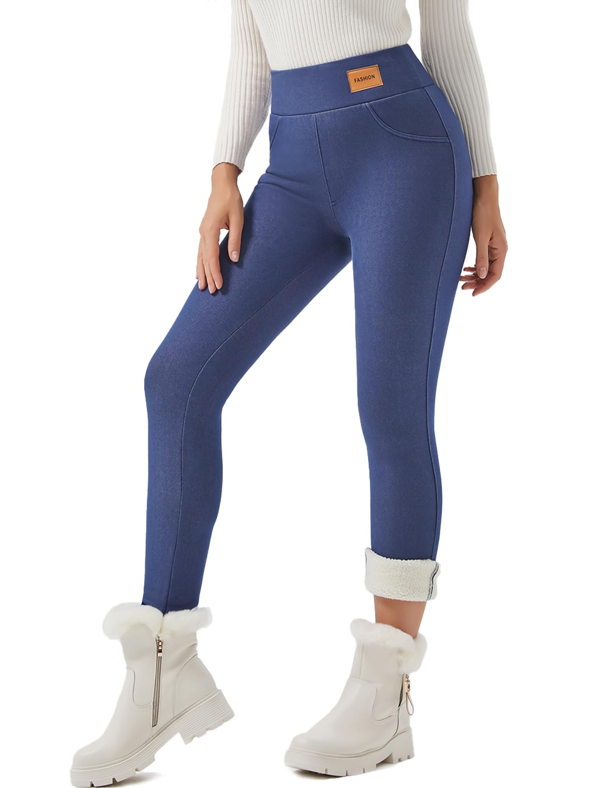 JK SUE JONES Women Winter Warm Thick Leggings Fleece Lined Stretchy Soft Thermal Sherpa Pants High Waist Tights