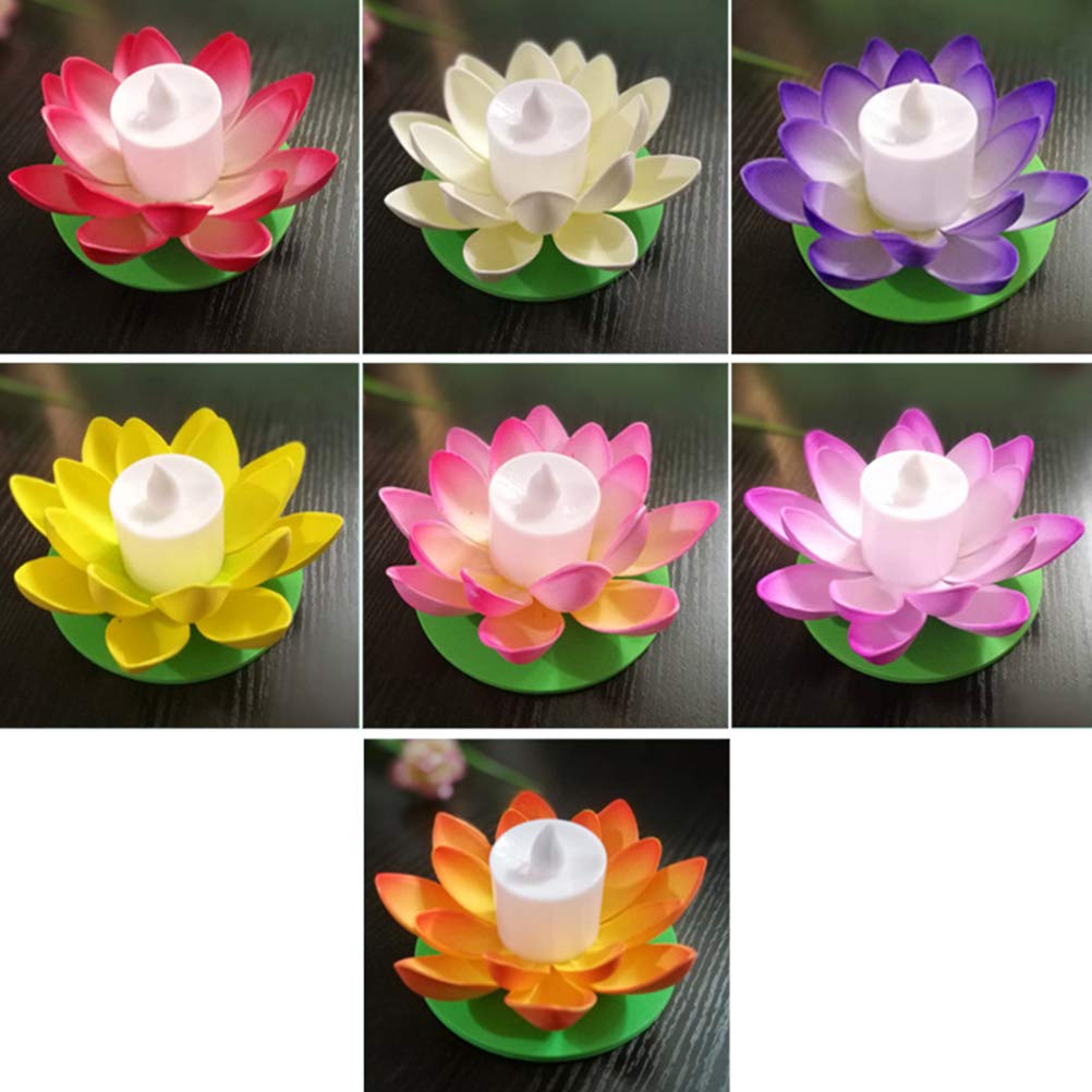 6 sztuk 11.5 cm Solar Power LED Lotus Światła Lampa Kwiat Pływający Staw Ogród Basen Lampka nocna