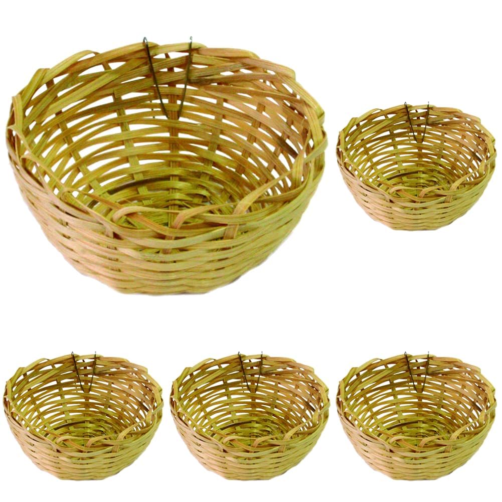Croci Kanarien Nest Bambus mit Haken, 10 cm (Packung mit 5)