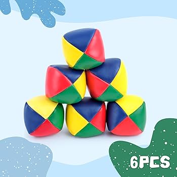 Atyhao Set Di 3 Palline Da Giocoleria In PU Morbido 6,3 Cm – Per Principianti E Professionisti – Colori Vivaci (Blu, Rosso, Giallo, Bianco) Con Retina